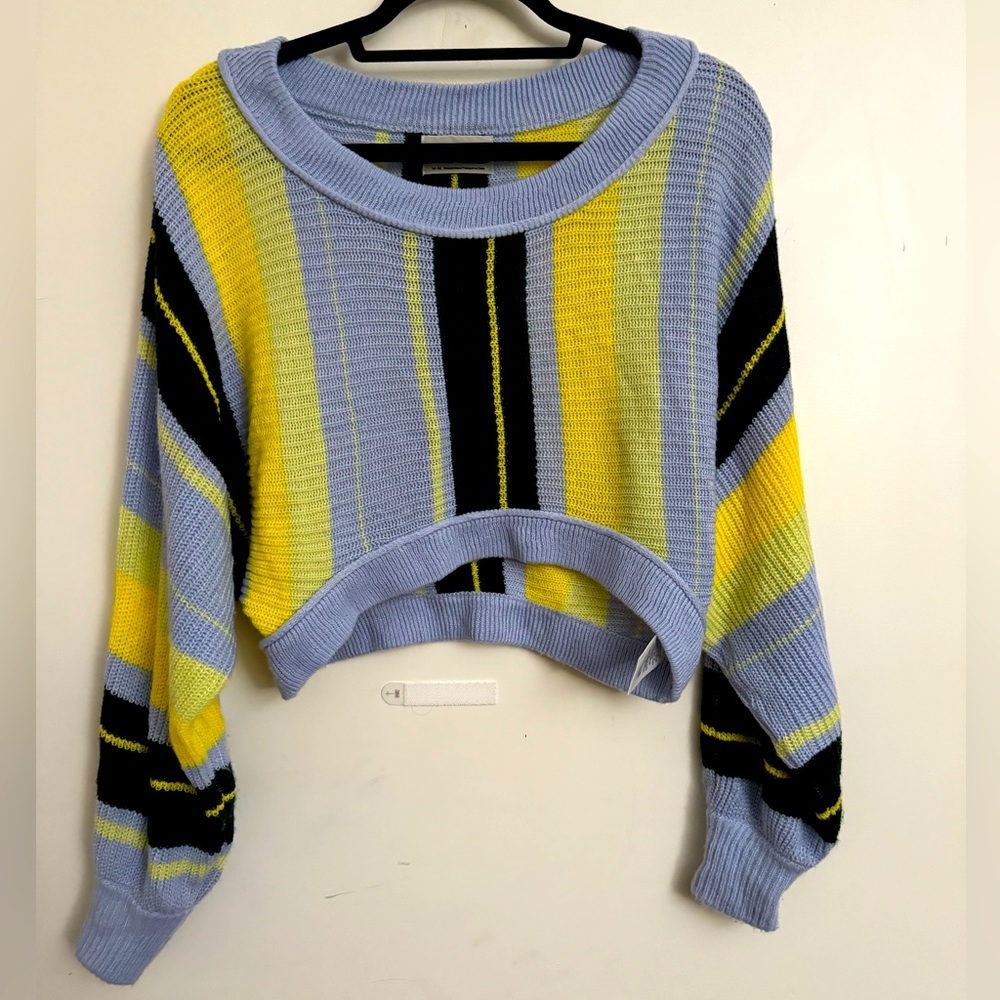 Urban Outfitters Cropped Striped Slouchy Sweater